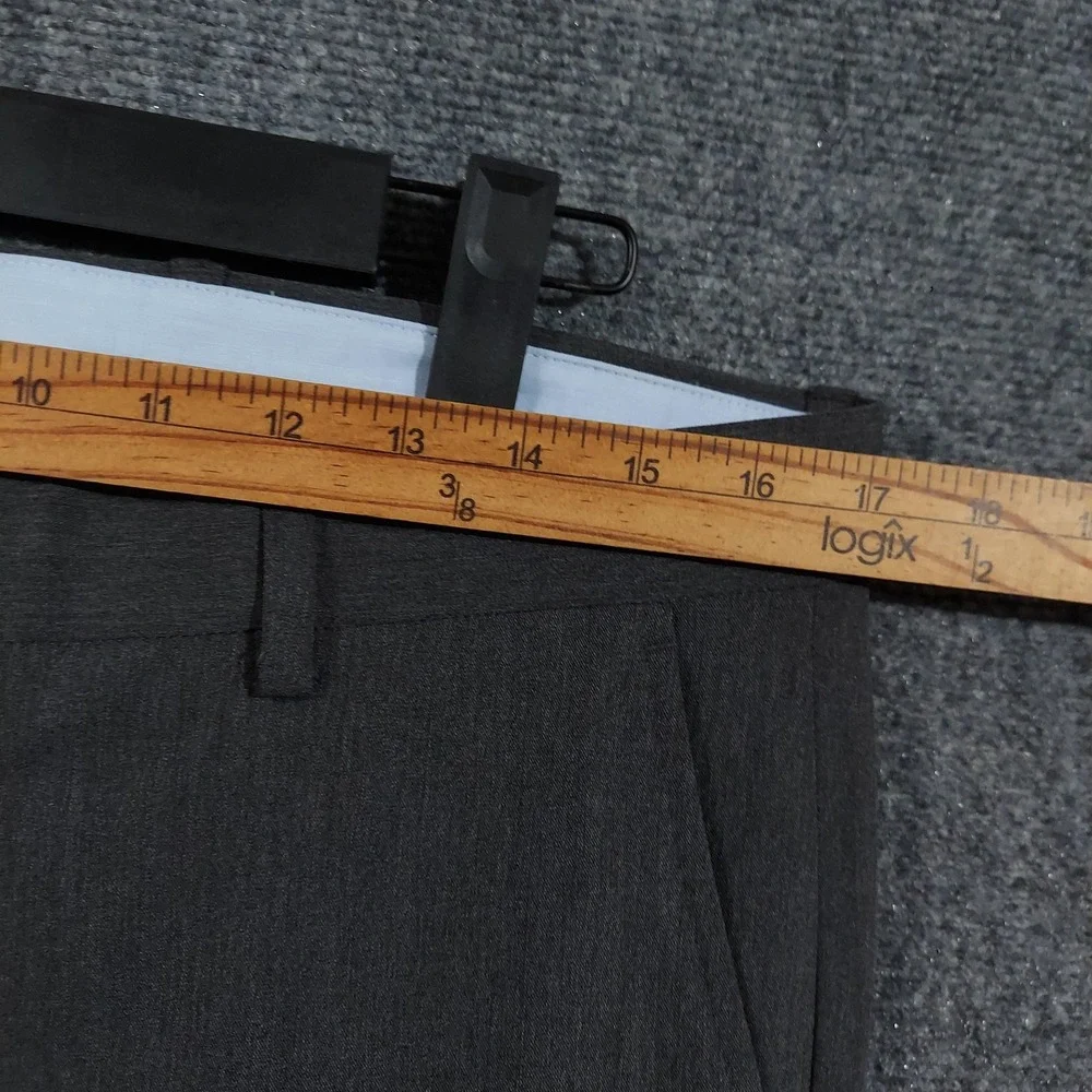 Polo Ralph Lauren Dress Pants Mens 33x30 Gray Stretch Flat Front Cuffed‎ Office